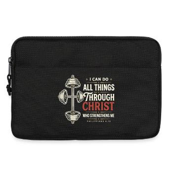 Christian Strength Philippians 4:13 - Laptop bag 13" - black - Front