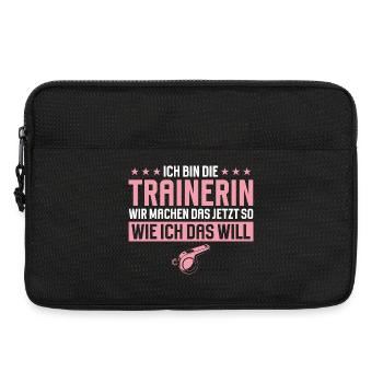 Trainerin Lustiges Geschenk Sport Fitness Spruch - Laptoptasche 13" - Schwarz - Vorne