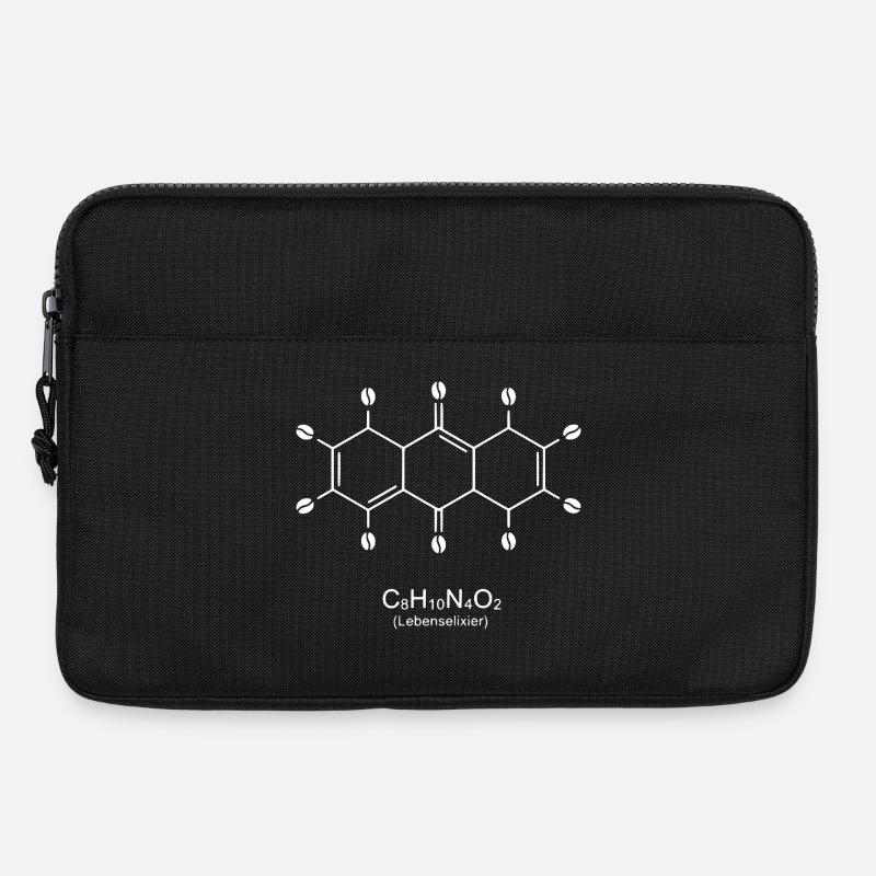 Caffeine Molecule Art Print - Laptop bag 13" - black