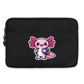 Finally schoolchild cute axolotl for school enrollment - Laptop bag 13" - black - Front