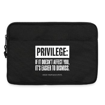 Privilege Zitat Check Your Blind Spots - Laptoptasche 13" - Schwarz - Vorne