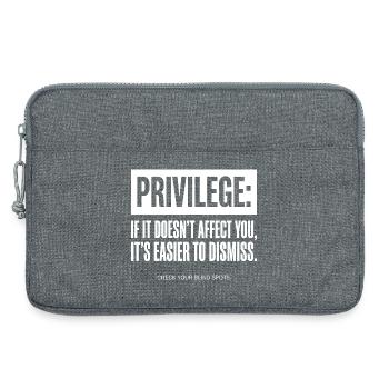 Privilege Zitat Check Your Blind Spots - Laptoptasche 13" - Grau meliert - Vorne
