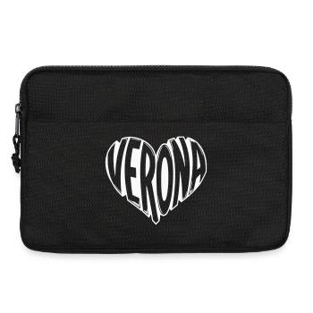 Verona Herz-Typografie - Laptoptasche 13" - Schwarz - Vorne