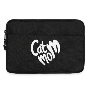 Lettrage en forme de cœur de maman chat - Sacoche pour ordinateur portable 13 pouces - noir - Devant
