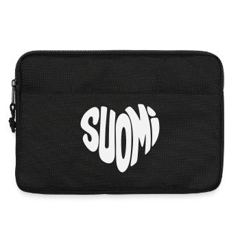 Finnland, Suomi Herz Typo - Laptoptasche 13" - Schwarz - Vorne