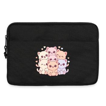 Bande de Chats Pastel - Sacoche pour ordinateur portable 13 pouces - noir - Devant