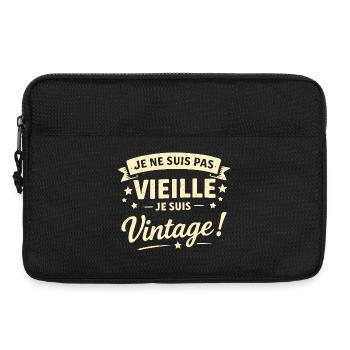 Je ne suis pas vielle je suis vintage - Sacoche pour ordinateur portable 13 pouces - noir - Devant