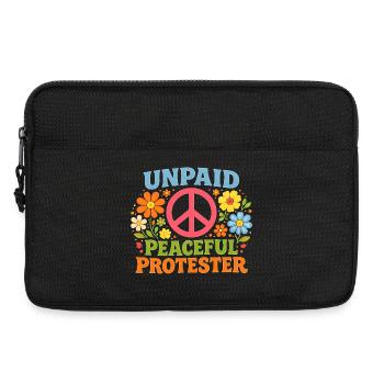 Unbezahlter friedlicher Protest Retro Blumen - Laptoptasche 13" - Schwarz - Vorne