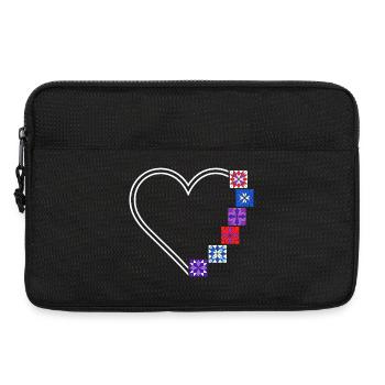 Quilting Passion | Hearts and Patchwork Blocks - Laptop bag 13" - black - Front