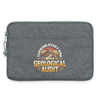 Hike as a rock check | Geology Humor - Laptop bag 13" - heather grey - Front