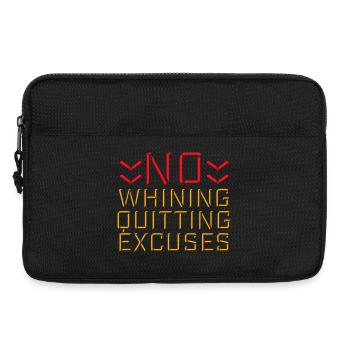 No Whining No Quitting No Excuses Gym Motivation - Laptoptasche 13" - Schwarz - Vorne