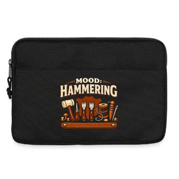 Stimmung: Hämmern | Lederwerkzeug - Laptoptasche 13" - Schwarz - Vorne