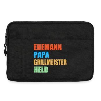 BQ Papa Vater Grillmeister Held Humor - Laptoptasche 13" - Schwarz - Vorne