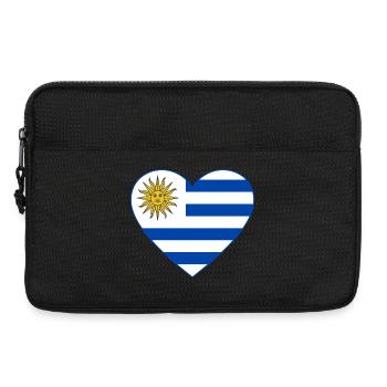 Uruguay_Flagge_Herz - Sacoche pour ordinateur portable 13 pouces - noir - Devant