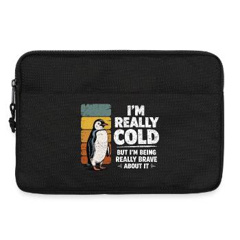 Vintage Penguin Humor I'm Really Cold Brave - Laptop bag 13" - black - Front