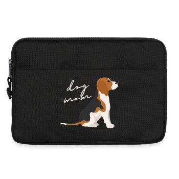 Beagle Mom Script Badge - Laptop bag 13" - black - Front