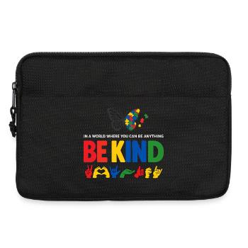 Sei freundlich Gebärdensprache inklusiv - Laptoptasche 13" - Schwarz - Vorne
