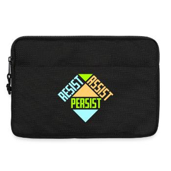 Resist Assist Persist Aktivismus Motivation Logo - Laptoptasche 13" - Schwarz - Vorne