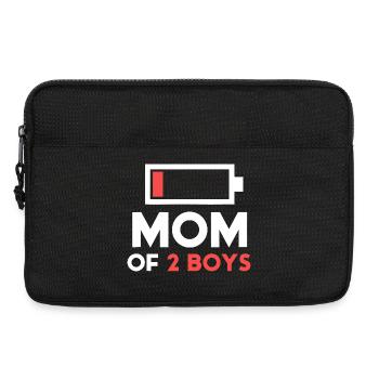 Emblème de la maman de deux garçons - Sacoche pour ordinateur portable 13 pouces - noir - Devant