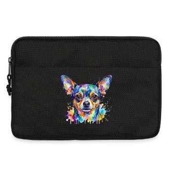 Farbexplosion Chihuahua Kopf - Laptoptasche 13" - Schwarz - Vorne