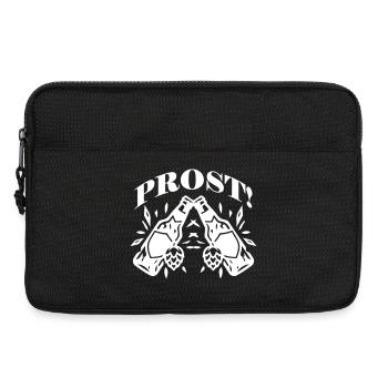 Prost Bierflasche Bier Anstoßen - Laptoptasche 13" - Schwarz - Vorne
