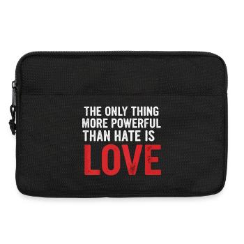 Liebe über Hass: Starke Typografie - Laptoptasche 13" - Schwarz - Vorne