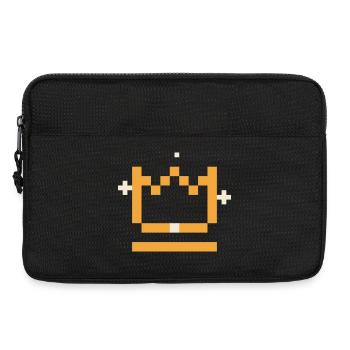 Pixel Krone - Retro Gaming Gamer Zocker Shirt - Laptoptasche 13" - Schwarz - Vorne