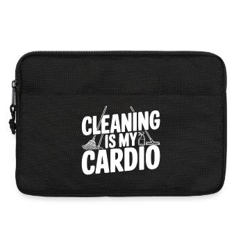 Le ménage, c’est mon cardio - Sacoche pour ordinateur portable 13 pouces - noir - Devant