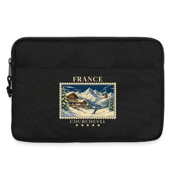Frankreich Courchevel Vintage Reisemarke - Laptoptasche 13" - Schwarz - Vorne