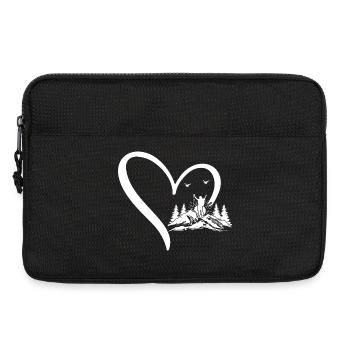 Randonnée Lover Montagne Randonnée Cœur Amoureuse de la Montagne - Sacoche pour ordinateur portable 13 pouces - noir - Devant