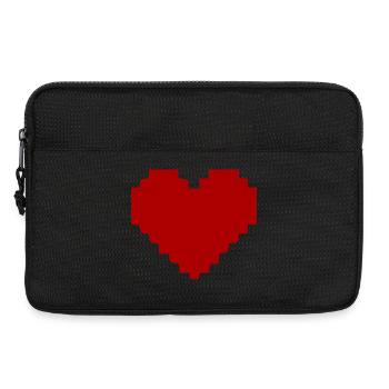 Cœur rouge Cœur Rouge Cœur Rouge Pixel - Sacoche pour ordinateur portable 13 pouces - noir - Devant