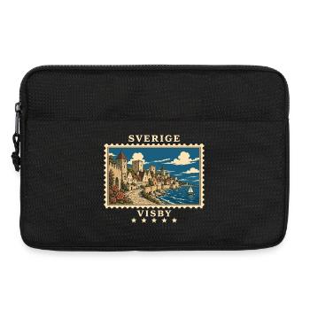Schweden Visby Vintage Reisemarke - Laptoptasche 13" - Schwarz - Vorne