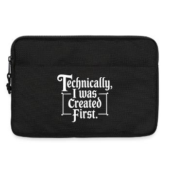 Techniquement, j’ai été créé en premier - Sacoche pour ordinateur portable 13 pouces - noir - Devant