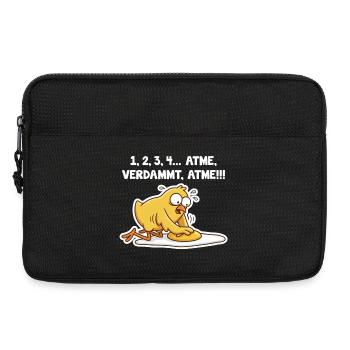 Küken rettet Spiegelei – Atme Spruch - Laptoptasche 13" - Schwarz - Vorne