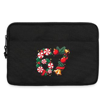 67 Candy Peppermint Weihnachtskranz sechs sieben - Laptoptasche 13" - Schwarz - Vorne
