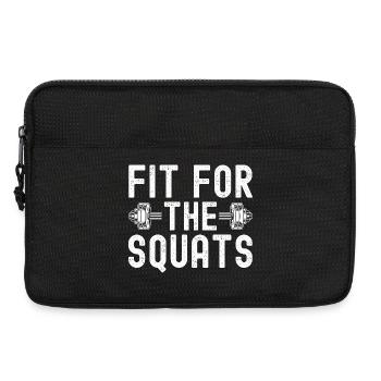 Les accros à la salle de sport sont en forme pour les squats et la calisthénie - Sacoche pour ordinateur portable 13 pouces - noir - Devant