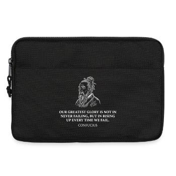 Confucius Wisdom Portrait Tee - Laptop bag 13" - black - Front