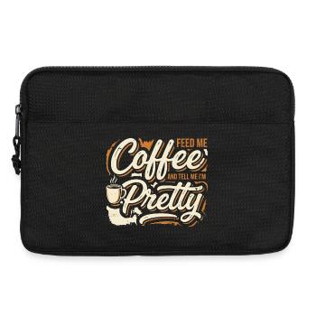 Café, dis-moi que je suis jolie - Sacoche pour ordinateur portable 13 pouces - noir - Devant