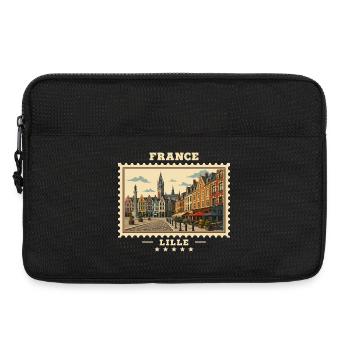 France Lille Marque de voyage vintage - Sacoche pour ordinateur portable 13 pouces - noir - Devant