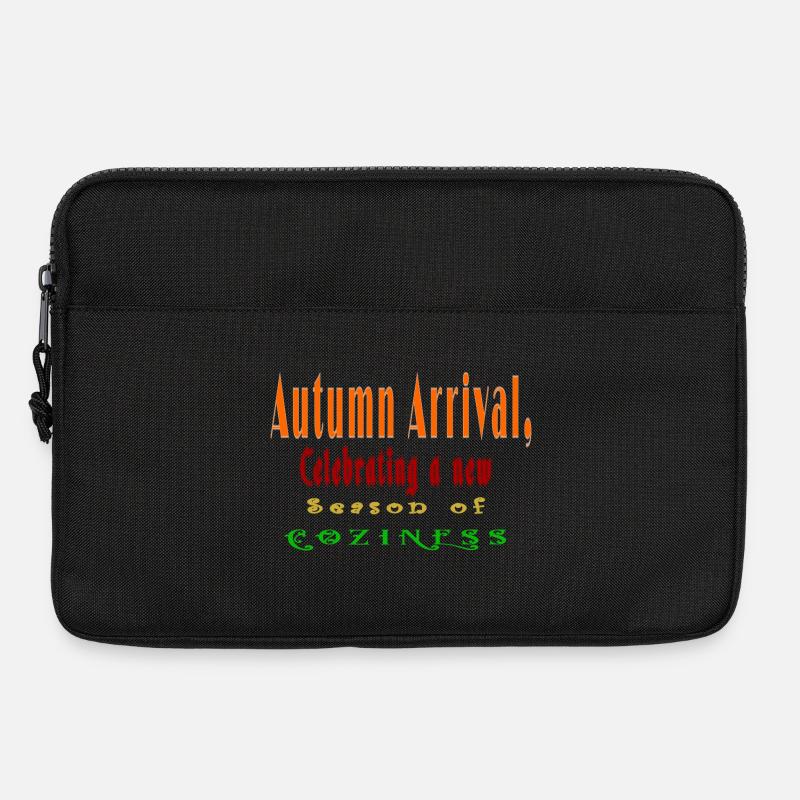 Vivid Autumn Leaves Pattern Tee - Laptop bag 13" - black