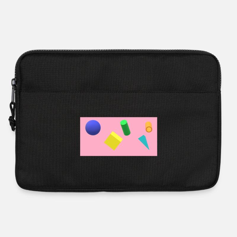 Lebendige geometrische Formen auf pastellfarbenem Hintergrund - Laptoptasche 13" - Schwarz