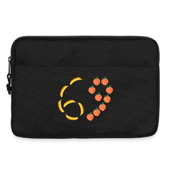 Fruit Motif Bananas and Peaches - Laptop bag 13" - black - Front