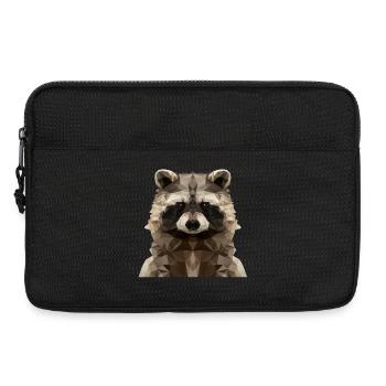 Geometrischer Waschbär - Modernes Low Poly Design - Laptoptasche 13" - Schwarz - Vorne