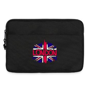 Londres Illustration Angleterre Grande-Bretagne Graphique - Sacoche pour ordinateur portable 13 pouces - noir - Devant