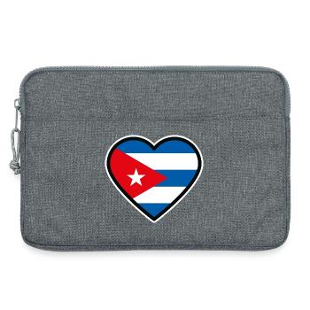 kuba flagge herz - Laptoptasche 13" - Grau meliert - Vorne