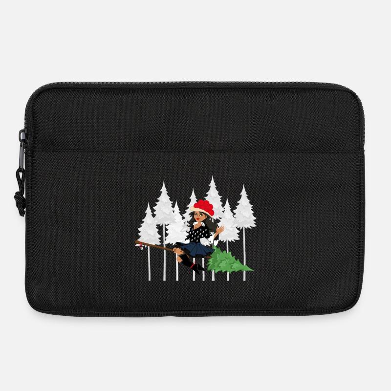 Moderne Schwarzwald Hexe Bollenhut Besen - Laptoptasche 13" - Schwarz