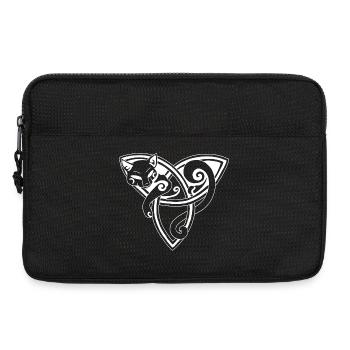 Chat celte au repos (blanc) - Sacoche pour ordinateur portable 13 pouces - noir - Devant