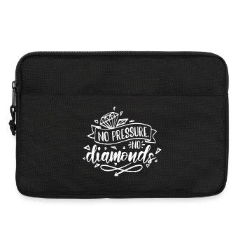 No Pressure No Diamonds Motivation - Laptoptasche 13" - Schwarz - Vorne
