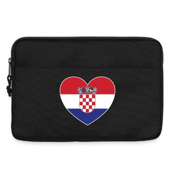 Kroatien Flagge Herz - Laptoptasche 13" - Schwarz - Vorne