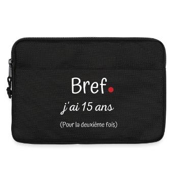Bref jai 15 ans deuxième fois - Sacoche pour ordinateur portable 13 pouces - noir - Devant